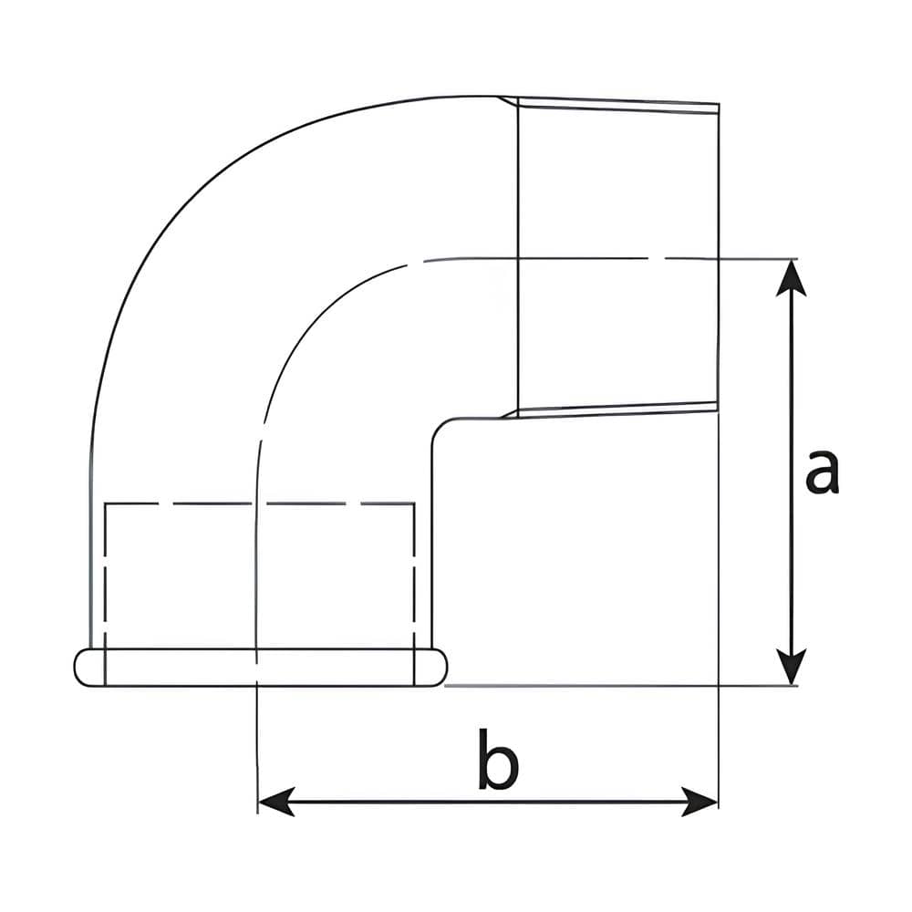 Koleno RA090 s vnitřním a vnějším kuželovým závitem R v litinovém provedení