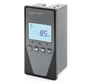 Řídicí jednotka Infologic² s monochromatickým displejem zobrazujícím tlak 8,5 bar