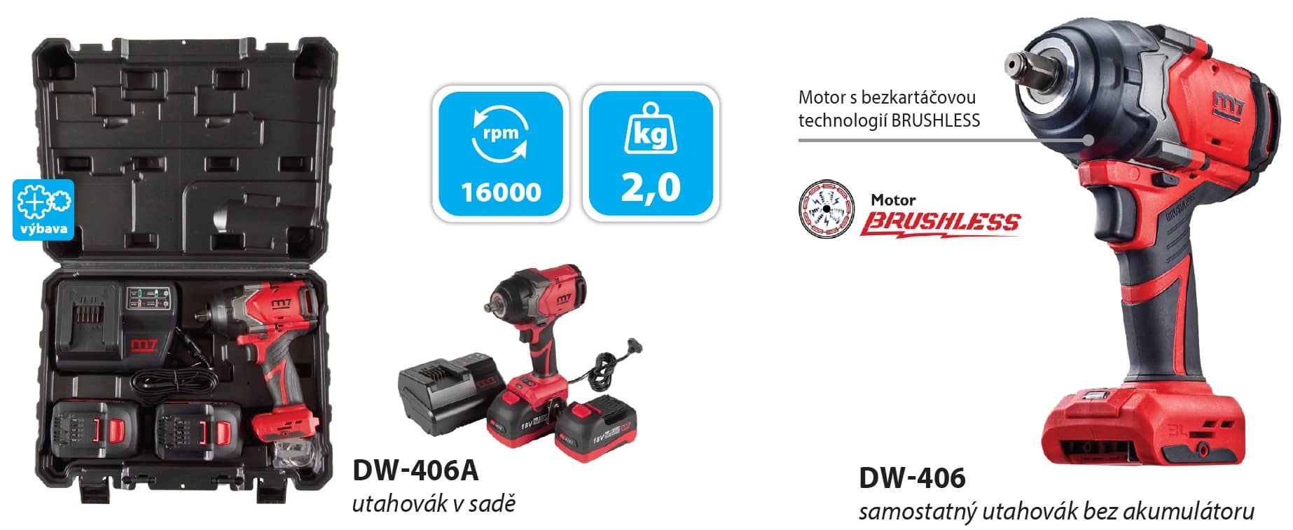 Akumulátorový příklepový utahovák 1/2" - DW-406