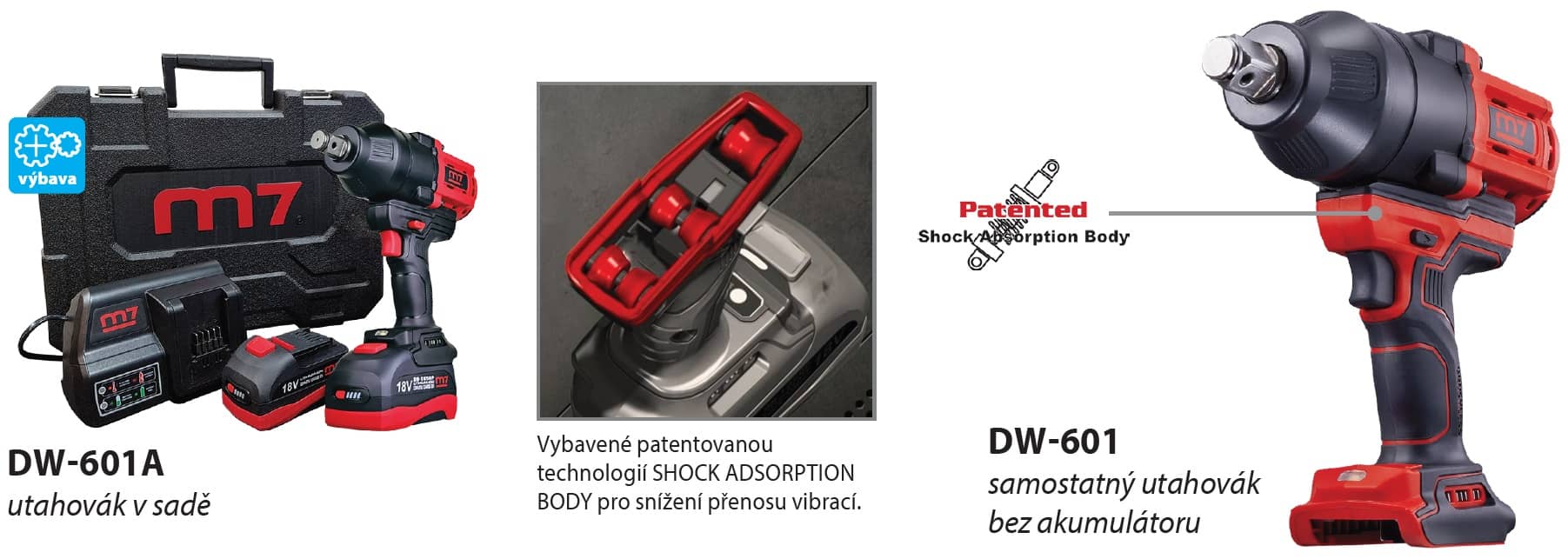 Akumulátorový příklepový utahovák 3/4" - DW-601