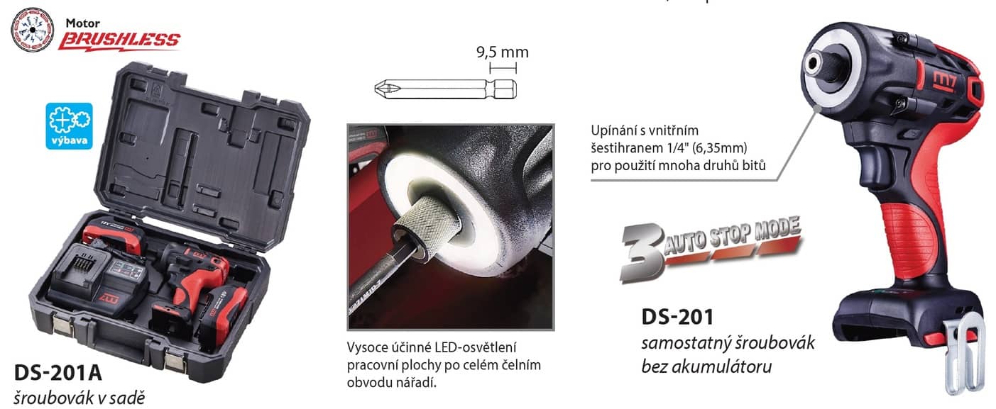 univerzální AKU rázový šroubovák s upínacím vnitřním šestihranem 1/4" (6,35mm)