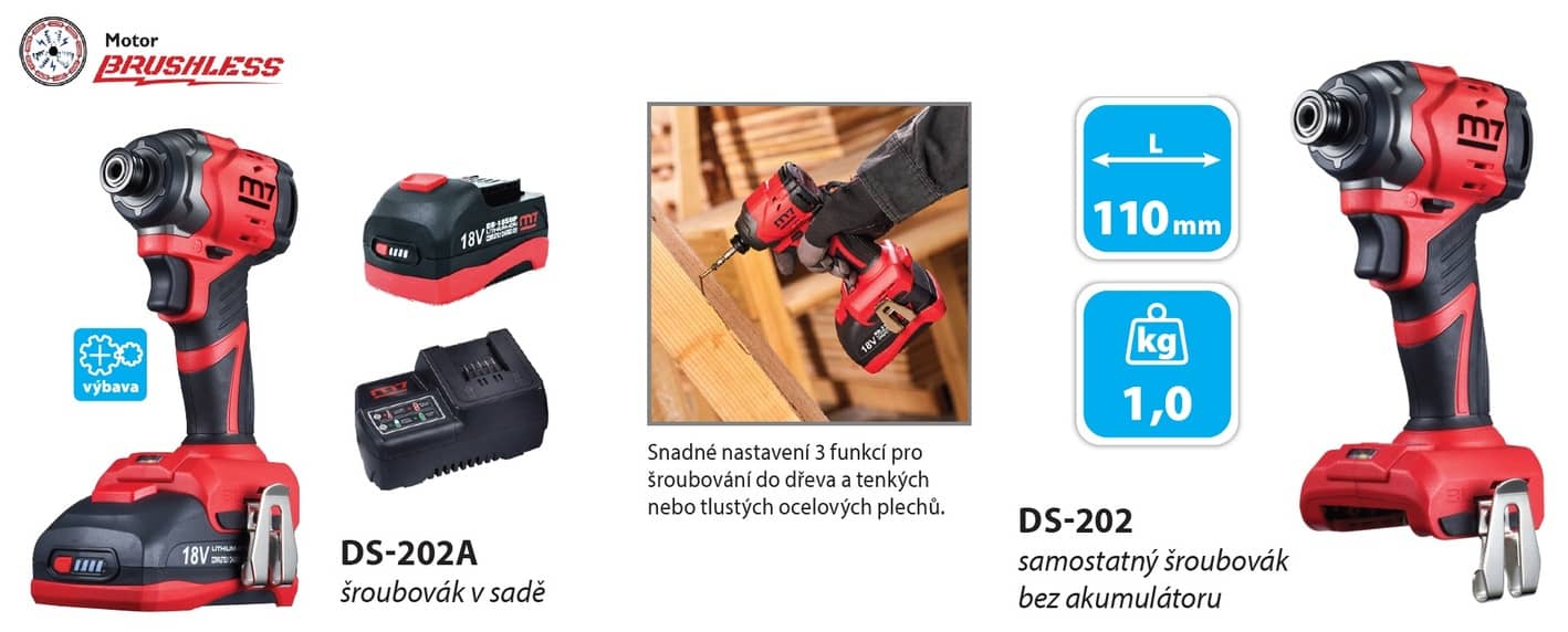 lehký AKU a krátký šroubovák s upínacím vnitřním šestihranem 1/4" (6,35mm)