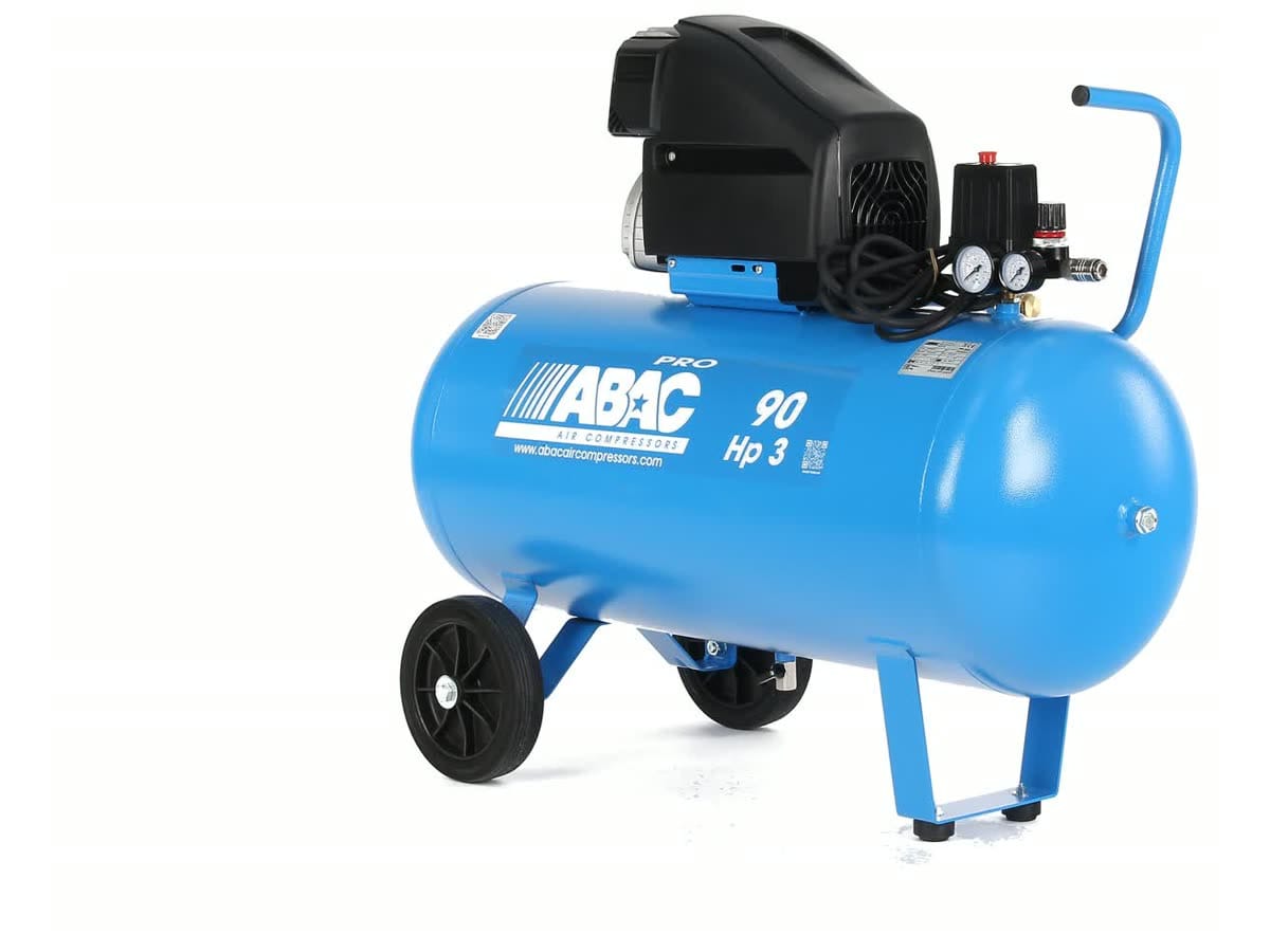 Kompresor olejowy ABAC L30PN-2,2-90CM — długi zbiornik 90 l na kółkach