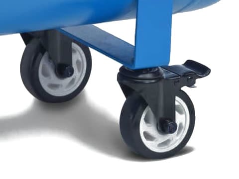 Front swivel castors with brakes