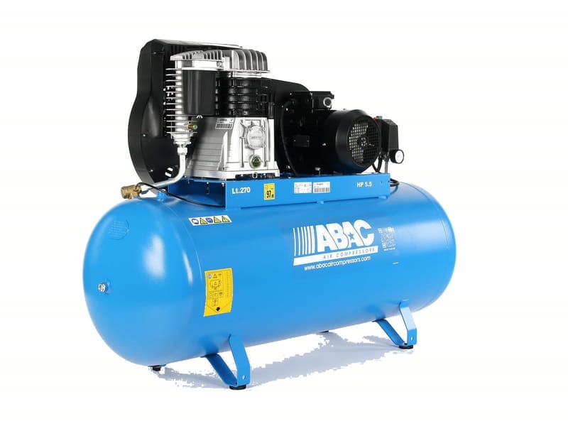 Kompresor ABAC Pro Line B59B-4-270FT — stacionární provedení na patkách, jednotka B59B, vzdušník 270 l, tlakový spínač s manometrem