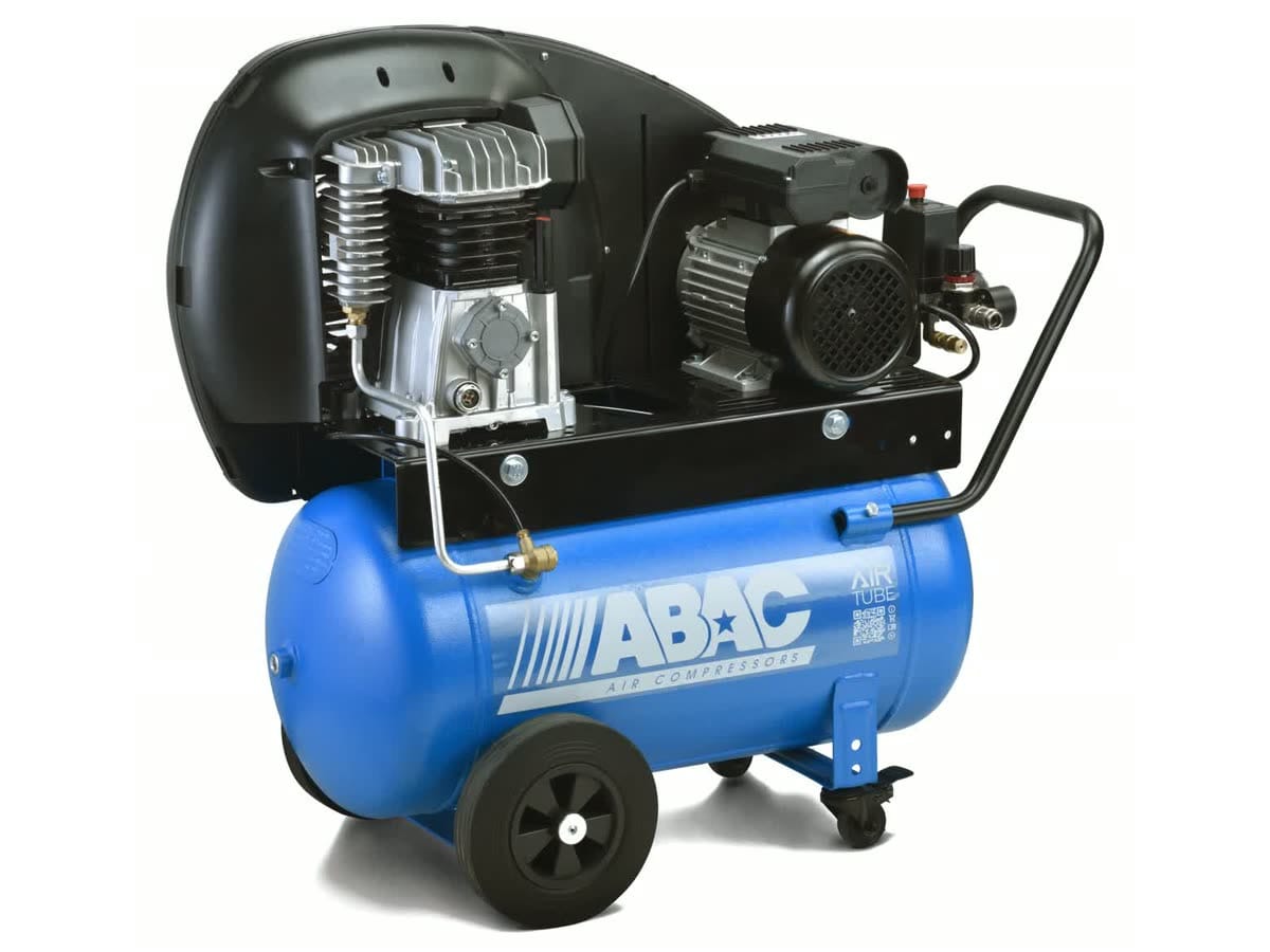 Kompressor ABAC Pro Line Export A29BE-1,5-50CM — Aggregat A29B mit 1,5-kW-Motor an 230 V, 50-l-Behälter auf Rädern