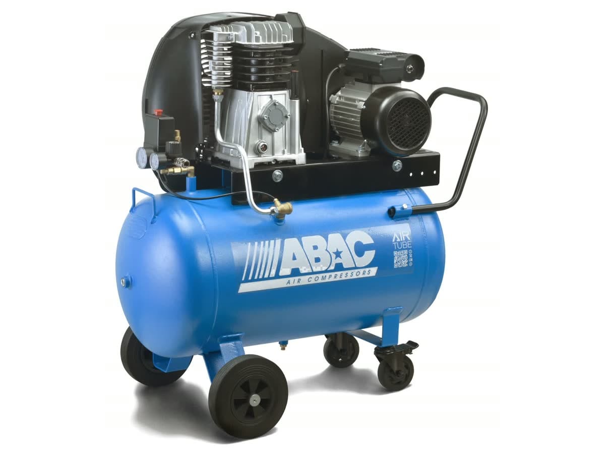 Kompressor ABAC Pro Line Export A29BE-1,5-90CM — Aggregat A29B mit 1,5-kW-Motor an 230 V, 90-l-Behälter auf Rädern