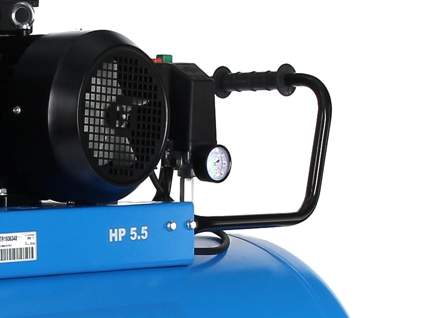 Třífázový motor 4 kW, tlakový spínač s manometrem tlaku v nádobě a madlo na B60-4-270CT