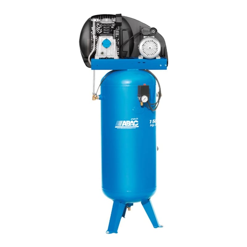 Kompresor pionowy ABAC Pro Line Expert A39BP-2,2-150VM — jednostopniowy agregat A39B z silnikiem 2,2 kW na 230 V, pionowy zbiornik 150 l na trzech nogach