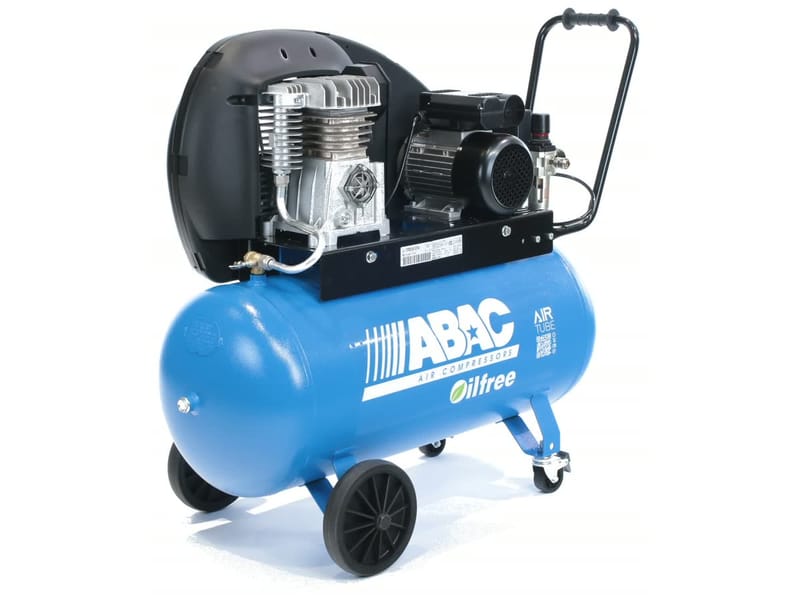 Kompressor ABAC Expert Zero A29B0P für 230 V, 90 l — 90-l-Behälter auf Rädern, Aggregat A29B0 mit Einphasenmotor