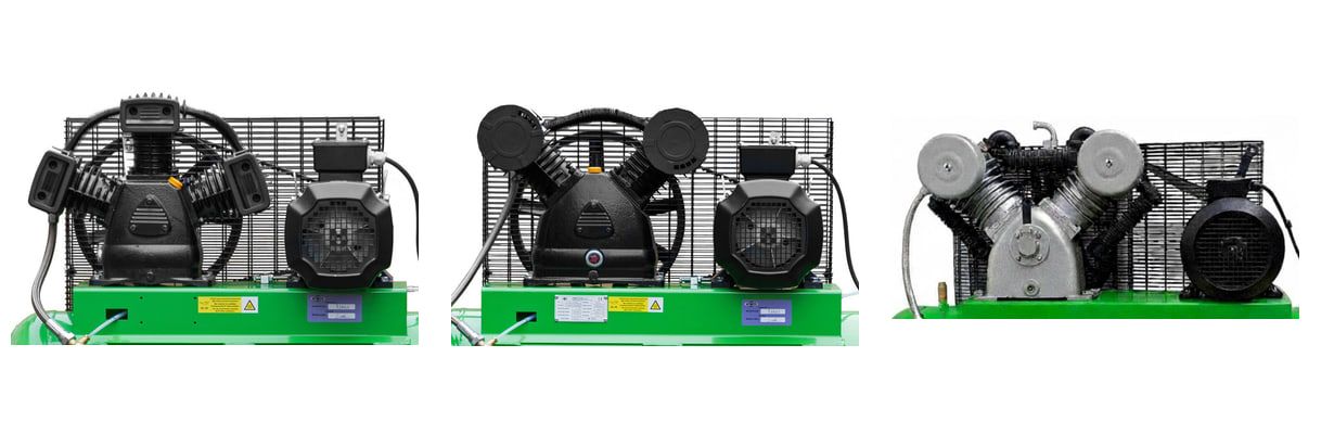 ATMOS Perfect cast-iron pump units: three-cylinder LB 40-3, two-cylinder LB 50 and four-cylinder two-stage LT 100