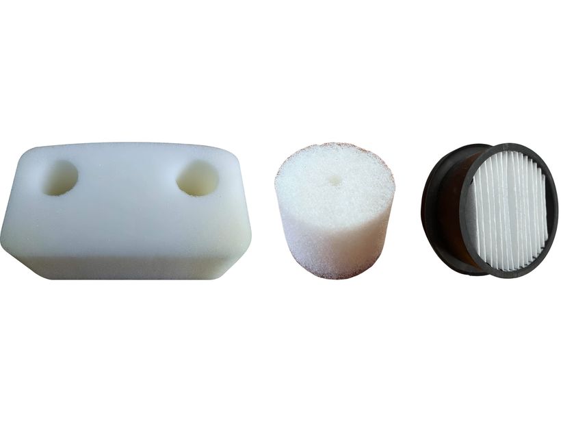 Intake filter cartridges — rectangular, round, and the pleated cartridge of the universal filter