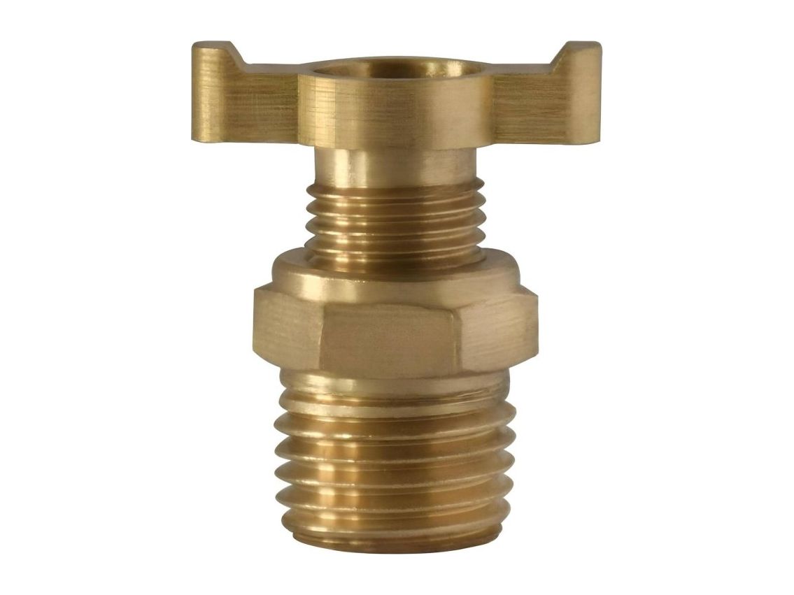 Drain valve with a wing nut for releasing condensate from a compressor receiver