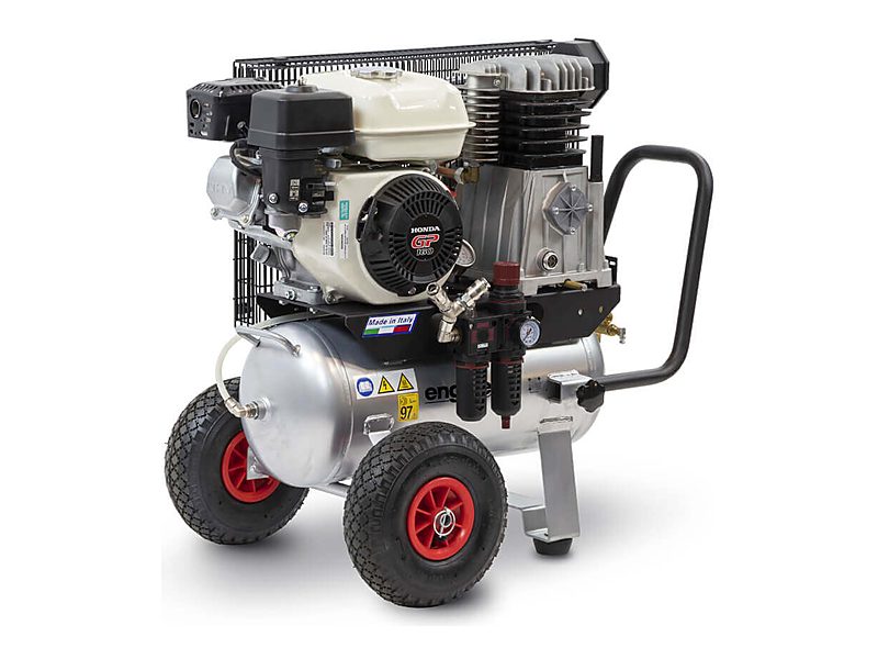 Mobilný benzínový kompresor Engine Air na nafukovacích kolesách s madlom