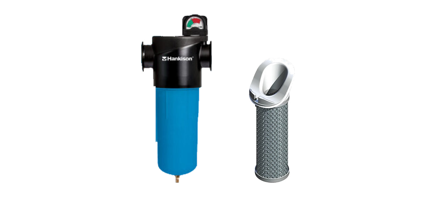 Hankison NGF filter and PF element with a white end cap