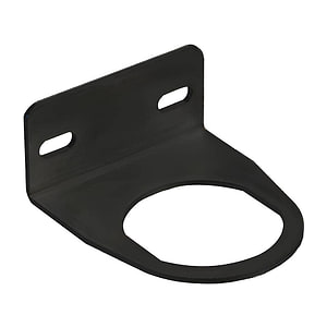 B2UR mounting bracket made of black painted steel with an opening for the regulator