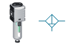 FUTURA 0.01 µm microfilter and the filter schematic symbol