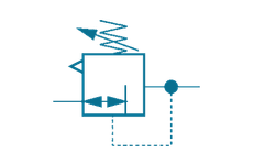 Symbol graficzny reduktora ciśnienia z odpowietrzeniem nadciśnienia