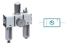 FUTURA three-piece unit and the air treatment unit schematic symbol