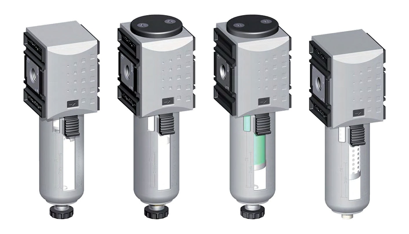 FUTURA size 1 filter 5 µm, pre-filter, microfilter and activated carbon filter side by side