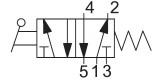 5/2 pneumatický ventil, páčka 90° bez aretace