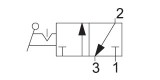 3/2 pneumatický ventil, páčka 180°, 2 polohy s aretací