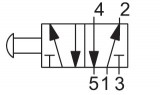 5/2 pneumatický ventil, tlačítko s aretací