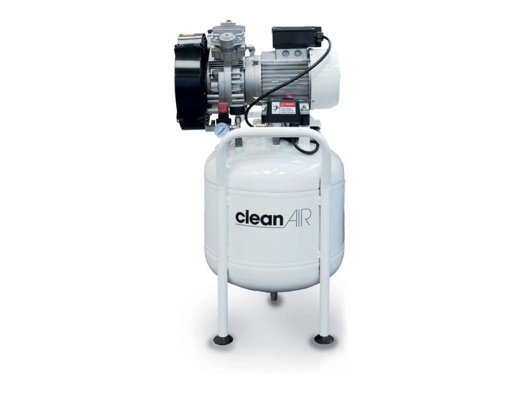Ölfreier Dentalkompressor Clean Air CLR-1,1-50M auf dem Druckbehälter
