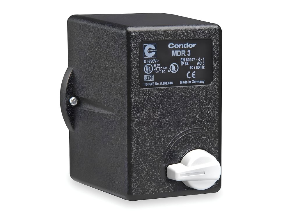 Druckschalter Condor MDR3/11-20A für Kolbenkompressoren — pohled na spínač